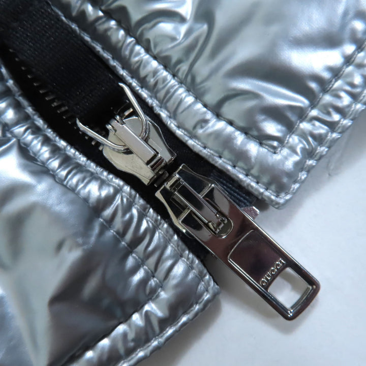 未使用品◇GUCCI グッチ 24SS 771447 リゾートコレクション 　メタリック ジップアップ ランウェイ着用 コート 36 イタリア製 正規品