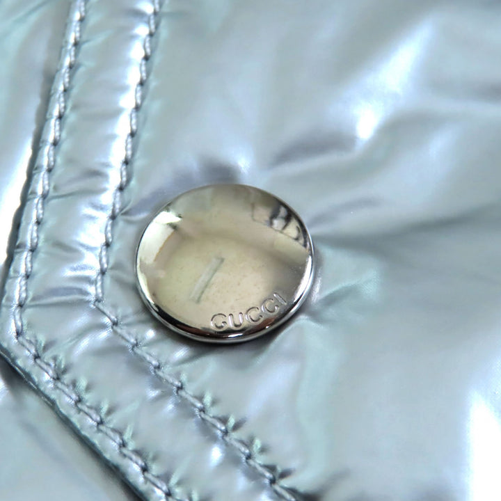 未使用品◇GUCCI グッチ 24SS 771447 リゾートコレクション 　メタリック ジップアップ ランウェイ着用 コート 36 イタリア製 正規品