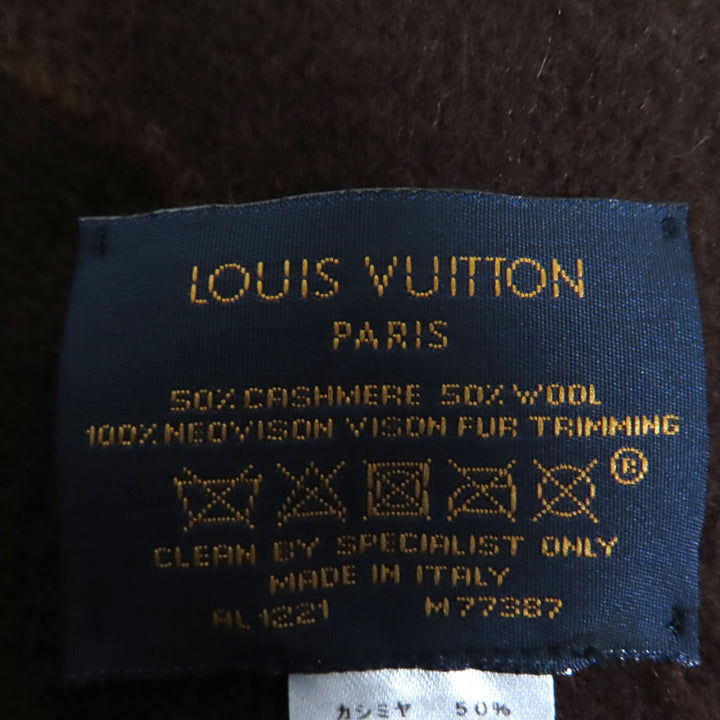 極美品◇LOUIS VUITTON ルイヴィトン M77387 マフラー･ジ アルティメット ファー カシミヤ モノグラム・ジャイアント 正規 定価387200円