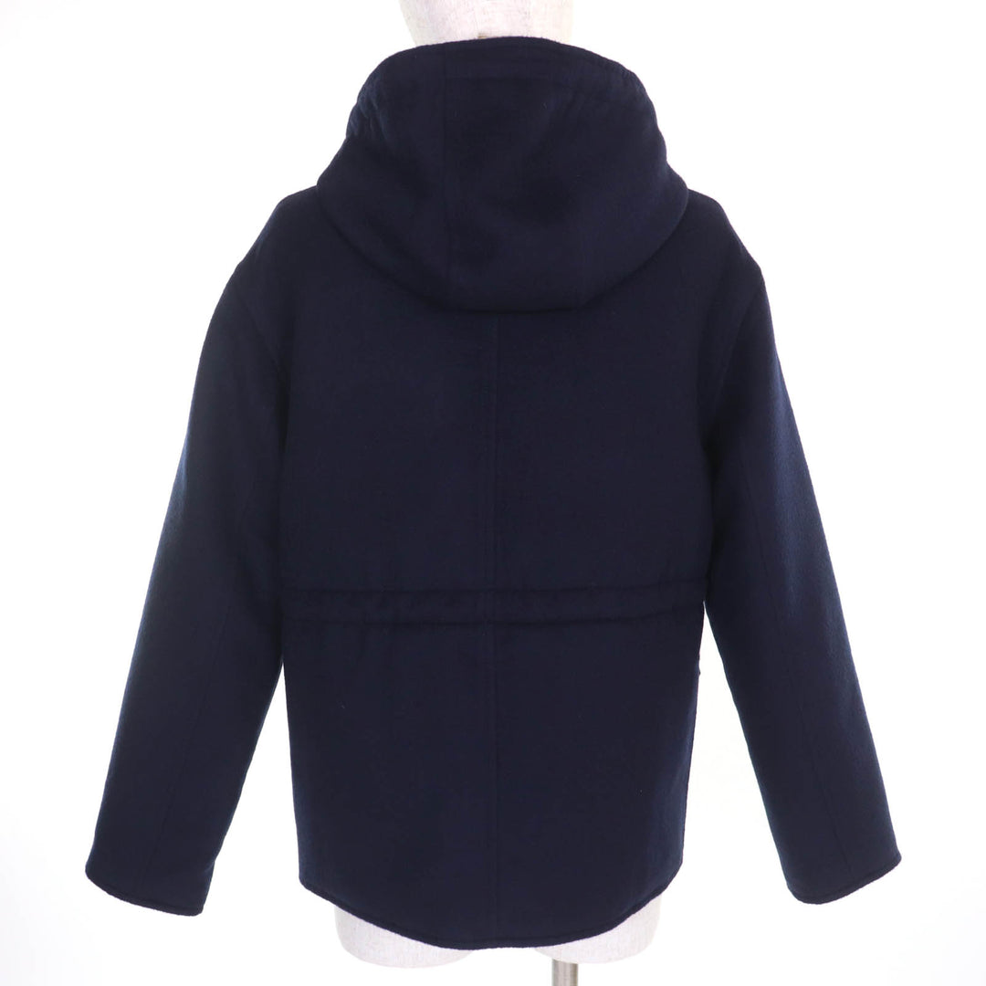 美品☆HERMES エルメス 2023年製 3E0123DA カシミヤ100％ シェーヌダンクル 中綿入り リバーシブル ジャケット ネイビー 34　正規品