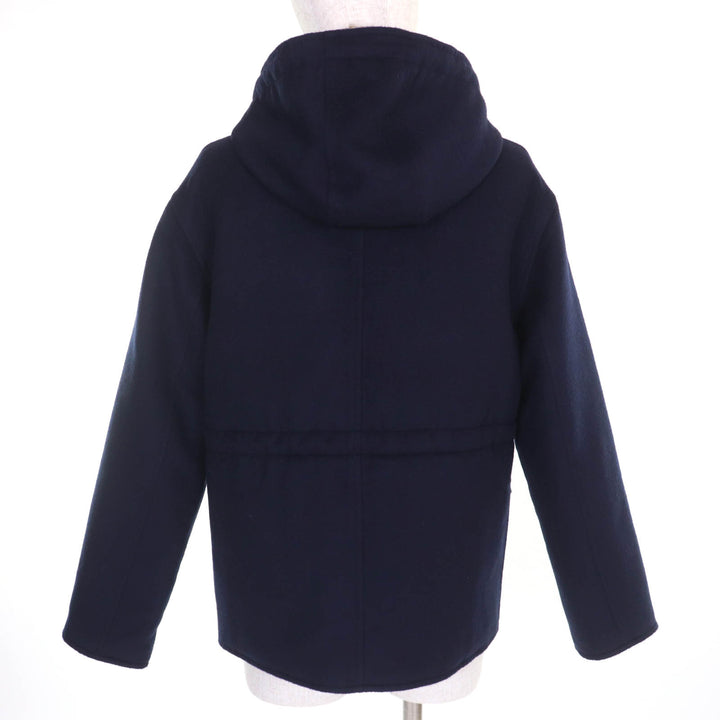 美品☆HERMES エルメス 2023年製 3E0123DA カシミヤ100％ シェーヌダンクル 中綿入り リバーシブル ジャケット ネイビー 34　正規品