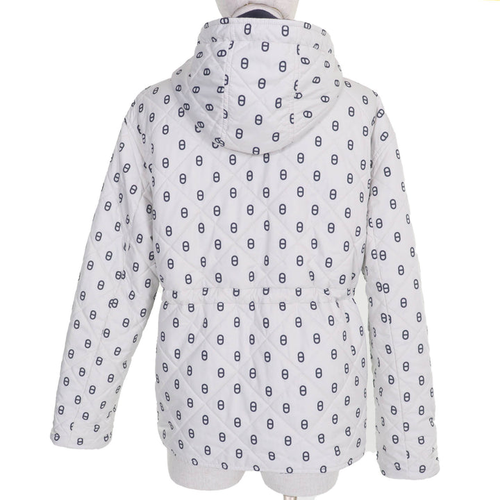 美品☆HERMES エルメス 2023年製 3E0123DA カシミヤ100％ シェーヌダンクル 中綿入り リバーシブル ジャケット ネイビー 34　正規品
