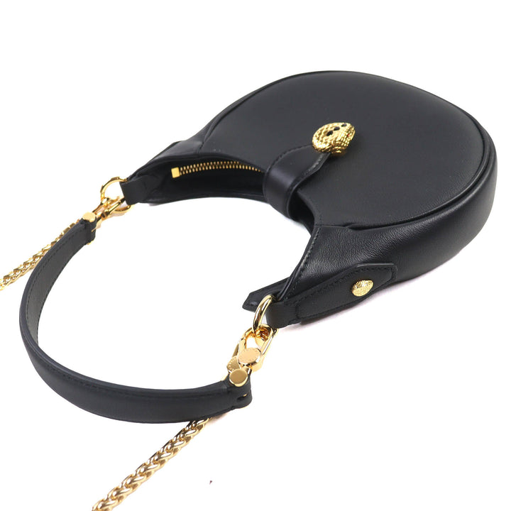 未使用品△BVLGARI ブルガリ 292051 セルペンティ エリプス スモール 2WAY レザー ハンドバック チェーン ショルダーバッグ ブラック