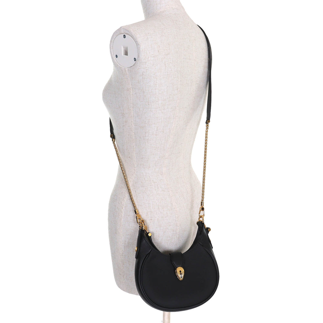 未使用品△BVLGARI ブルガリ 292051 セルペンティ エリプス スモール 2WAY レザー ハンドバック チェーン ショルダーバッグ ブラック