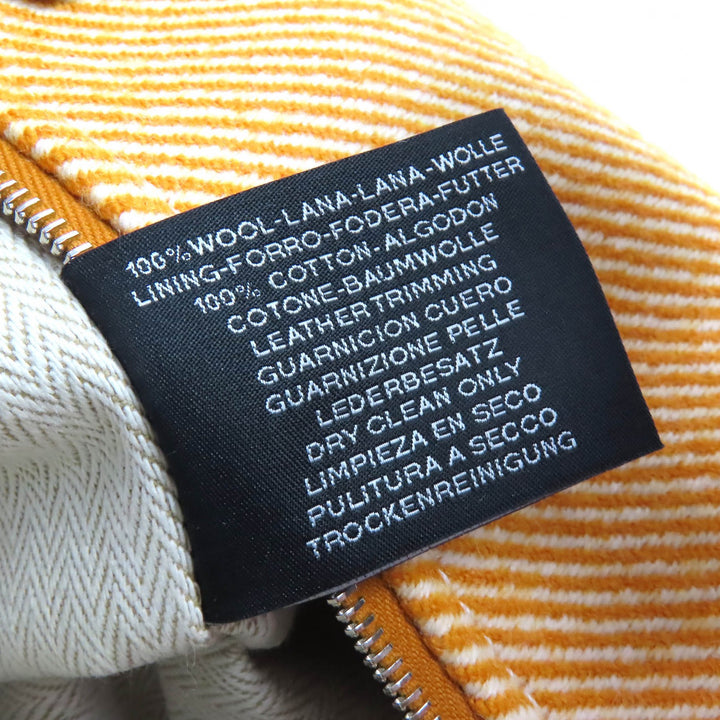 未使用品△HERMES エルメス ブリッド ア ブラック PM オ・カレ ウール100％ フォーブ オレンジ シルバー金具 Hロゴ ハンドバック ポーチ