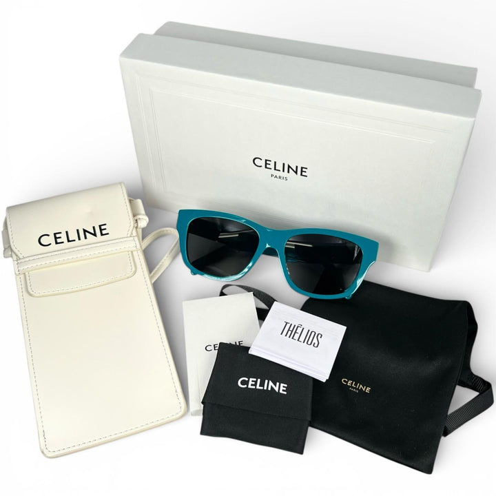 美品▲CELINE セリーヌ CL40249U MONOCHROMES モノクローム スクエア ウェリントンシェイプ サングラス 55□17 145 レディース