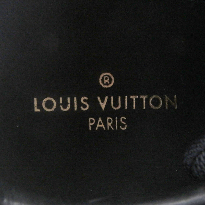 極美品□LOUIS VUITTON ルイヴィトン ハーレムライン レザー リシュリューダミエ ローカットスニーカー ブラック グレー 6 イタリア製
