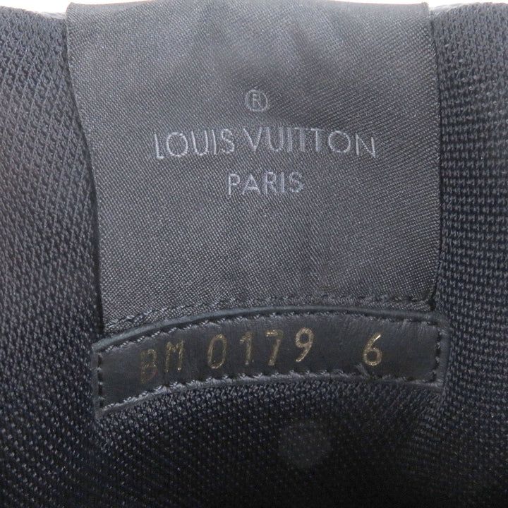 極美品□LOUIS VUITTON ルイヴィトン ハーレムライン レザー リシュリューダミエ ローカットスニーカー ブラック グレー 6 イタリア製