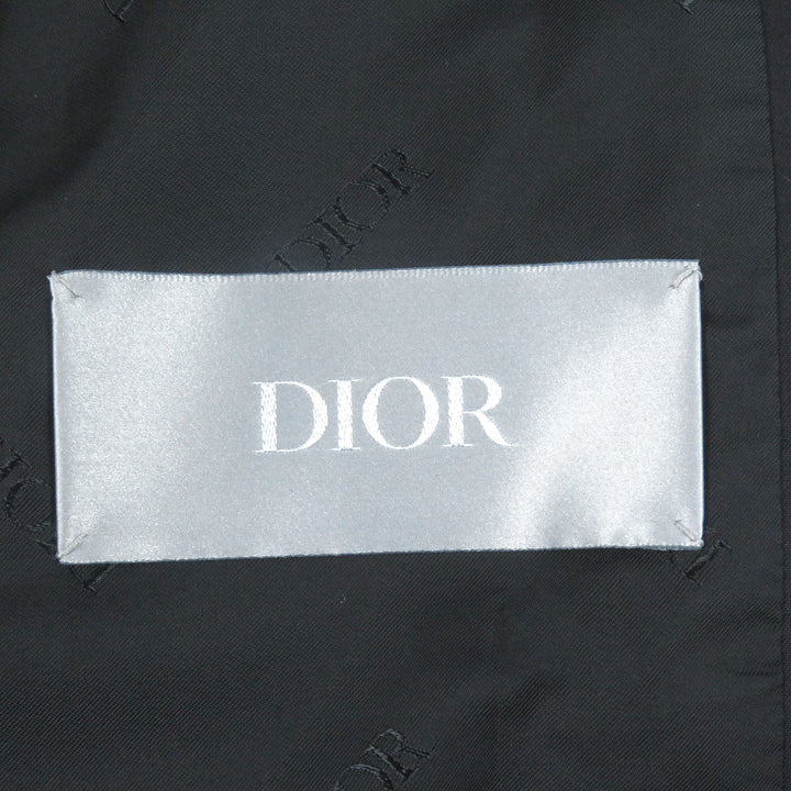 極美品□DIOR ディオール オム 293C440A4451 ジャルダン カプセルコレクション ロゴ刺繍 カバーオール ブルゾン 黒 48 イタリア製 正規品