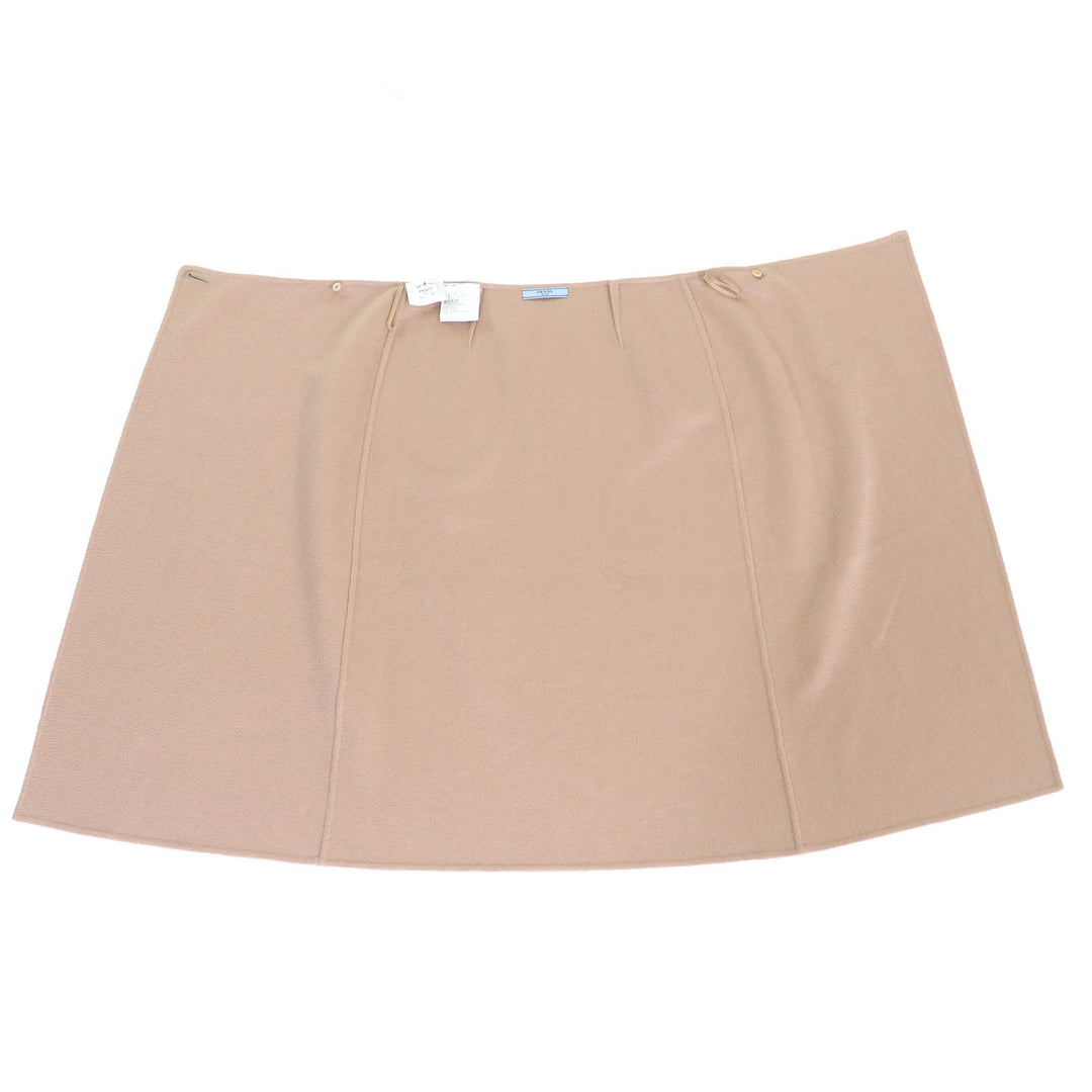 極美品△PRADA プラダ 22AW P151V カシミヤ100％ ロゴボタン ロング ラップスカート ベージュ 40 イタリア製 正規品 レディース オススメ