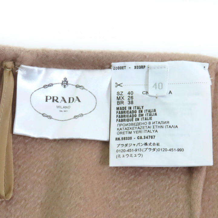極美品△PRADA プラダ 22AW P151V カシミヤ100％ ロゴボタン ロング ラップスカート ベージュ 40 イタリア製 正規品 レディース オススメ