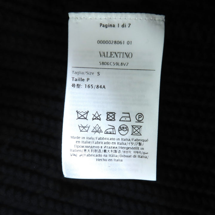 美品◇Valentino ヴァレンチノ 24AW 5B0KC59L8V7 バージンウール100％ オーバーサイズ ケーブル編み ニット セーター 黒 S 伊製 正規品