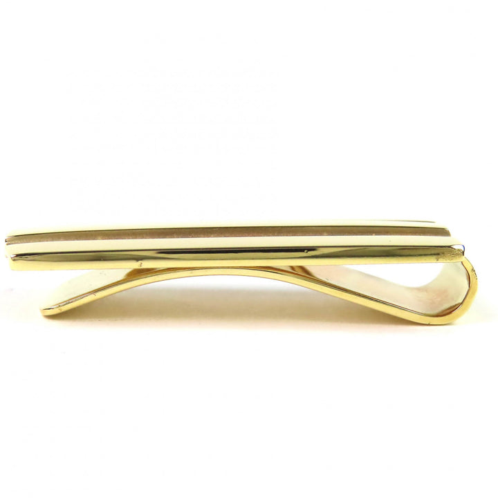 美品△TIFFANY&amp;Co. ティファニー ヴィンテージ ダブルライン マネークリップ ビルクリップ 札ばさみ 金無垢 K18／750(YG) 重量30.63g