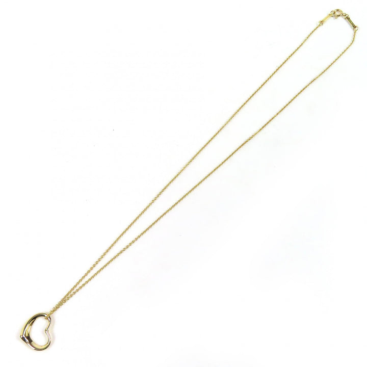 極美品△TIFFANY&amp;Co. ティファニー エルサペレッティ オープンハート ペンダント ネックレス 18K／750(YG) 41cm ゴールド 重量2.91g
