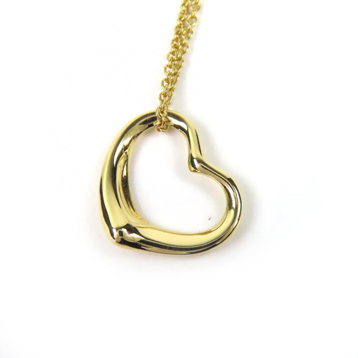 極美品△TIFFANY&amp;Co. ティファニー エルサペレッティ オープンハート ペンダント ネックレス 18K／750(YG) 41cm ゴールド 重量2.91g