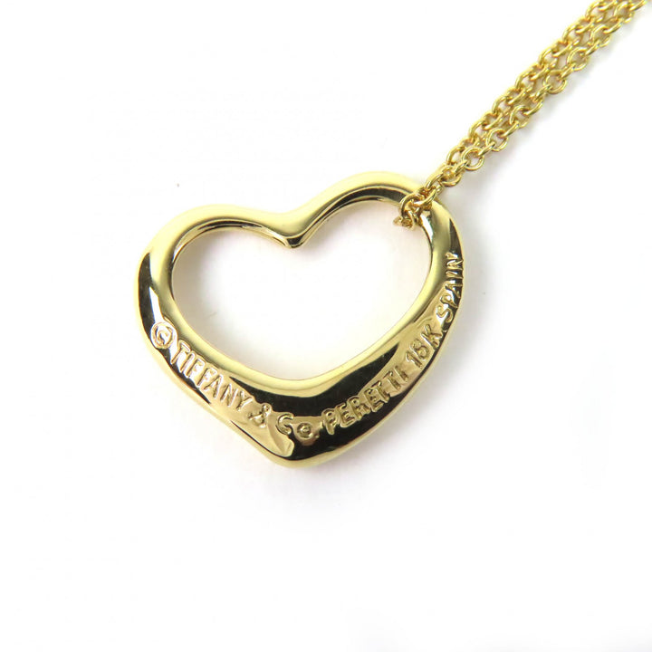 極美品△TIFFANY&amp;Co. ティファニー エルサペレッティ オープンハート ペンダント ネックレス 18K／750(YG) 41cm ゴールド 重量2.91g