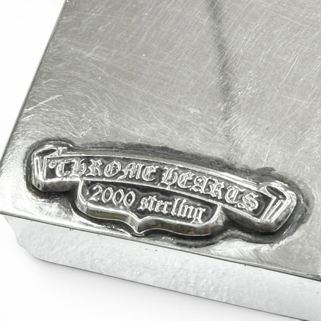 美品▼CHROME HEARTS クロムハーツ LIGHTERZ-V4 ZIPPO ジッポ LA限定 スモールCHクロス オイルライター シルバー USA 重量144.4g メンズ