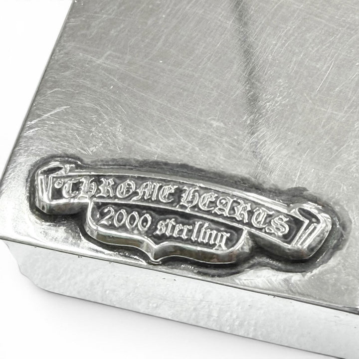 美品▼CHROME HEARTS クロムハーツ LIGHTERZ-V4 ZIPPO ジッポ LA限定 スモールCHクロス オイルライター シルバー USA 重量144.4g メンズ