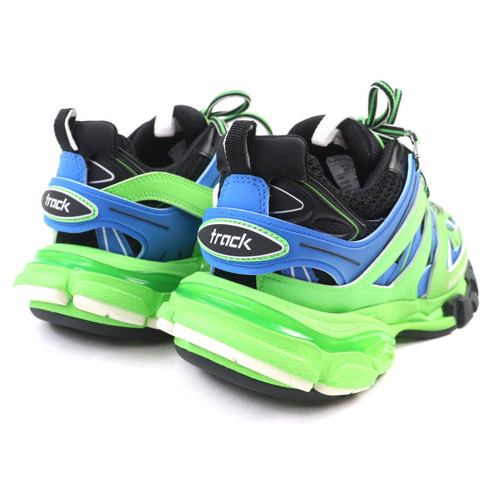 未使用品★BALENCIAGA バレンシアガ 542436 TRACK TRAINER ロゴ入り レースアップ スニーカー グリーン 25 箱・保存袋付き