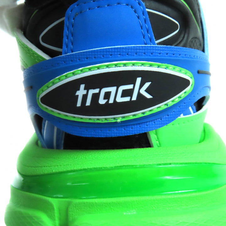 未使用品★BALENCIAGA バレンシアガ 542436 TRACK TRAINER ロゴ入り レースアップ スニーカー グリーン 25 箱・保存袋付き