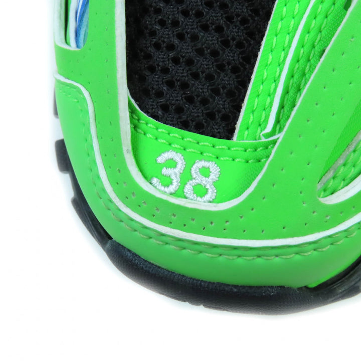 未使用品★BALENCIAGA バレンシアガ 542436 TRACK TRAINER ロゴ入り レースアップ スニーカー グリーン 25 箱・保存袋付き