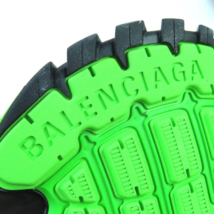 未使用品★BALENCIAGA バレンシアガ 542436 TRACK TRAINER ロゴ入り レースアップ スニーカー グリーン 25 箱・保存袋付き