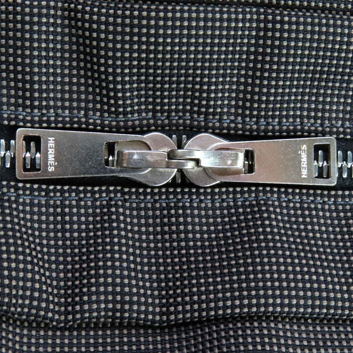 美品◇HERMES エルメス エールライン MM シルバー金具 Hロゴ セリエボタン付き キャンバス トートバッグ グレー フランス製 レディース