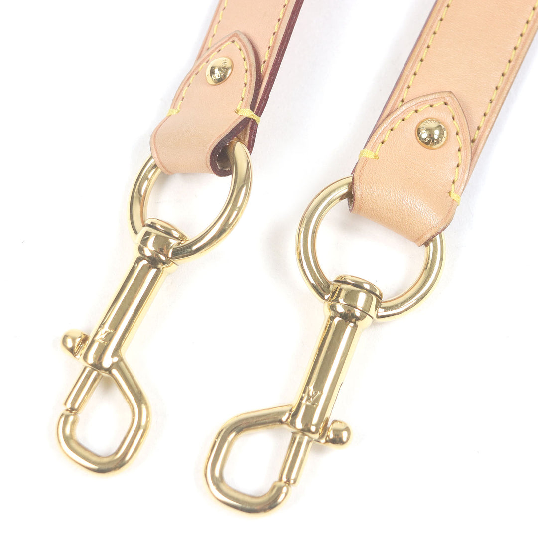 美品□LOUIS VUITTON　ルイヴィトン　ヌメ革　レザー　LVロゴ　ショルダーストラップ　ベルト　ベージュ　ゴールド　メンズ　オススメ◎