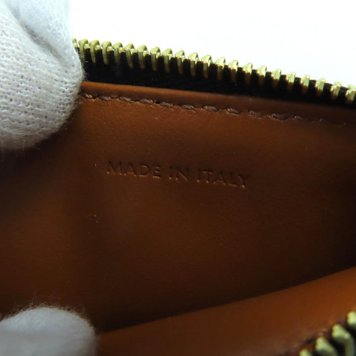 未使用品◇CELINE セリーヌ ラムスキン トリオンフキャンバス フラグメントケース パスケース ジップ付き カードケース 箱・袋付 伊製
