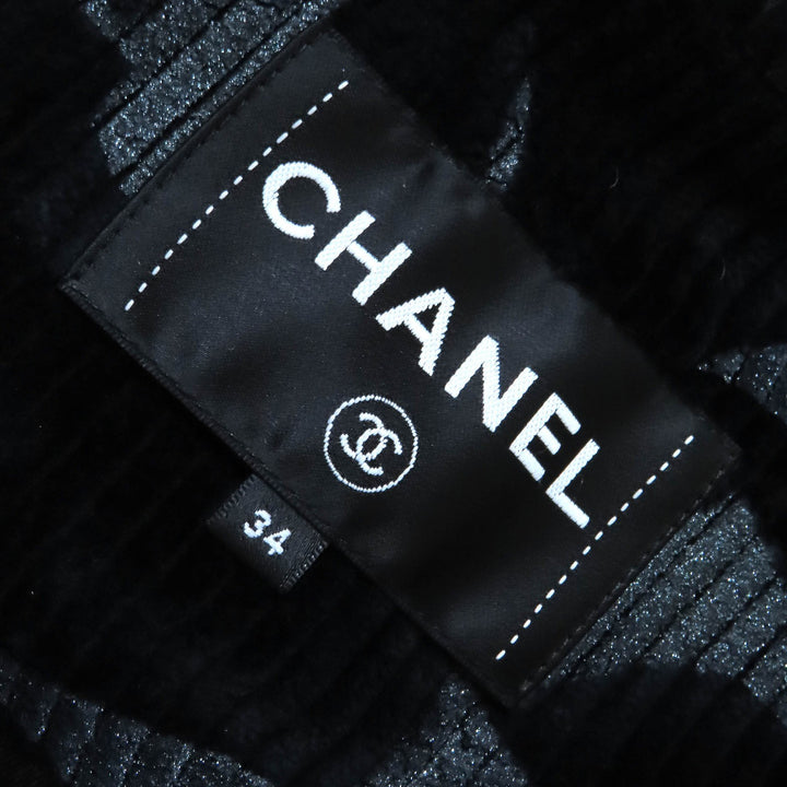 美品△CHANEL シャネル 24AW P77394 ココネージュ ココボタン 裾フレアジップ ジャンプスーツ オーバーオール サロペット 黒 34 正規品