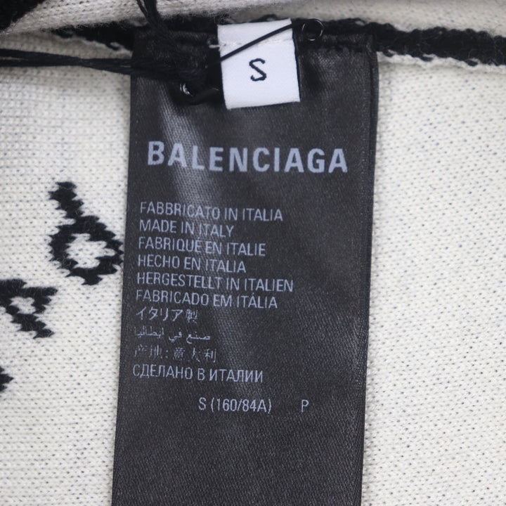 未使用品▼BALENCIAGA バレンシアガ 23SS 724869 Logomaia All Over kit クルーネック ニット セーター ブラック S 伊製 正規品 メンズ
