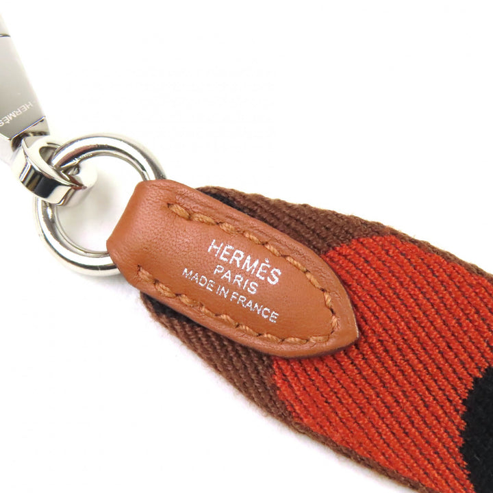 未使用品△HERMES エルメス サングル フリッパーボール キャンバス レザー使い シルバー金具 ショルダーストラップ ブラウン Y刻 箱付き
