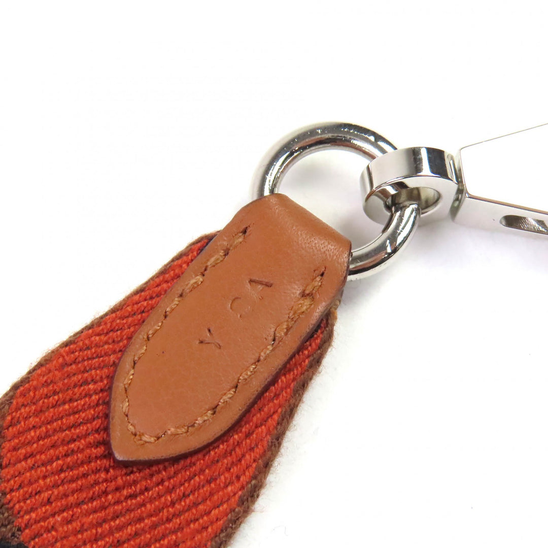 未使用品△HERMES エルメス サングル フリッパーボール キャンバス レザー使い シルバー金具 ショルダーストラップ ブラウン Y刻 箱付き