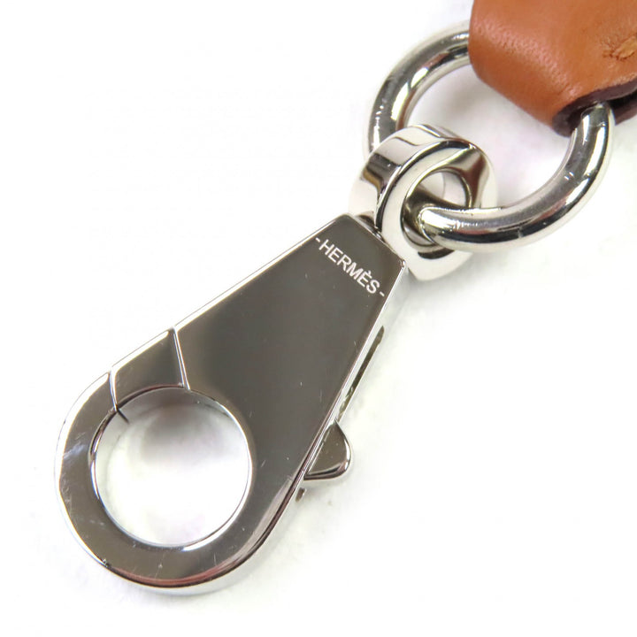 未使用品△HERMES エルメス サングル フリッパーボール キャンバス レザー使い シルバー金具 ショルダーストラップ ブラウン Y刻 箱付き