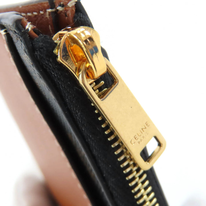 極美品◇CELINE セリーヌ トリオンフキャンバス フラグメントケース パスケース レザー カードケース ブラウン 箱・保存袋付 イタリア製