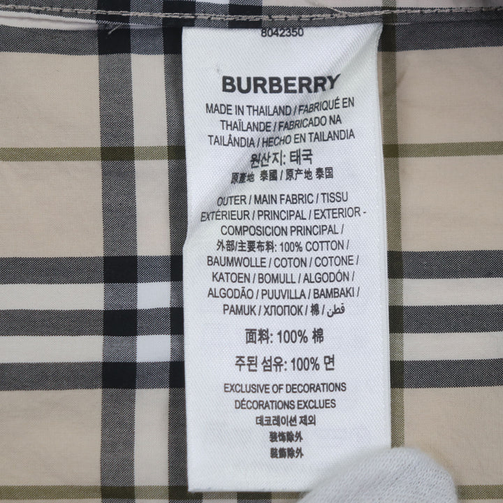 美品▼BURBERRY バーバリー 8042350 コットン100% チェック柄 TBロゴ レターグラフィック ロングスリーブ 長袖シャツ M 正規品 メンズ