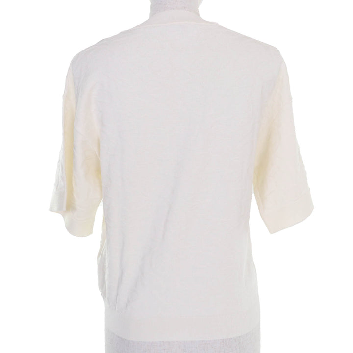 極美品☆HERMES エルメス 24SS 4E2649DC ナウサ シルク コットン シェーヌダンクル 半袖ニット アイボリー 34 伊製 正規品 レディース