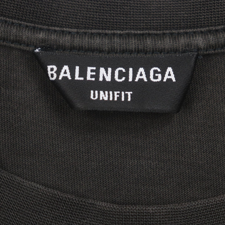 美品▼BALENCIAGA バレンシアガ 675016 UNIFIT ターニングロゴ オーバーサイズ ダメージ加工 ショートスリーブ 半袖Ｔシャツ 5 正規品