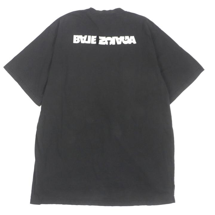 美品▼BALENCIAGA バレンシアガ 675016 UNIFIT ターニングロゴ オーバーサイズ ダメージ加工 ショートスリーブ 半袖Ｔシャツ 5 正規品