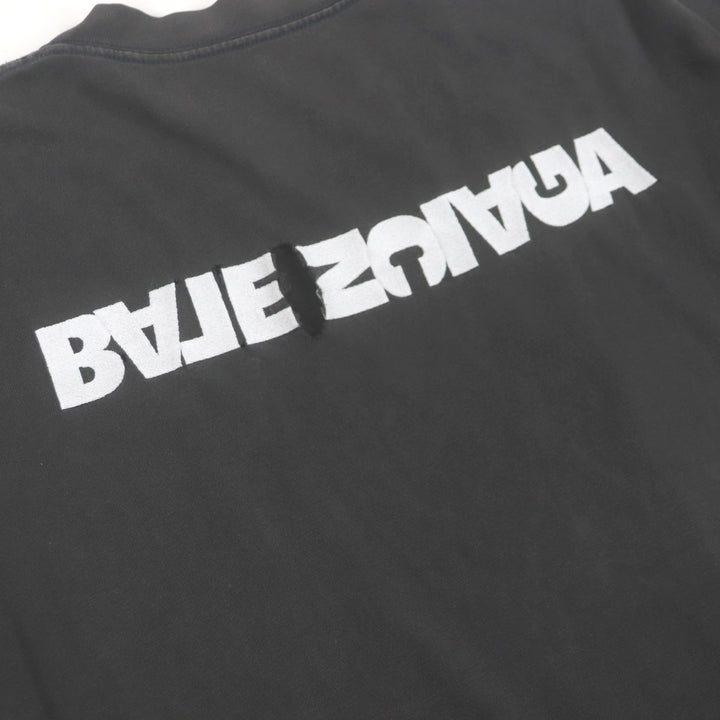 美品▼BALENCIAGA バレンシアガ 675016 UNIFIT ターニングロゴ オーバーサイズ ダメージ加工 ショートスリーブ 半袖Ｔシャツ 5 正規品