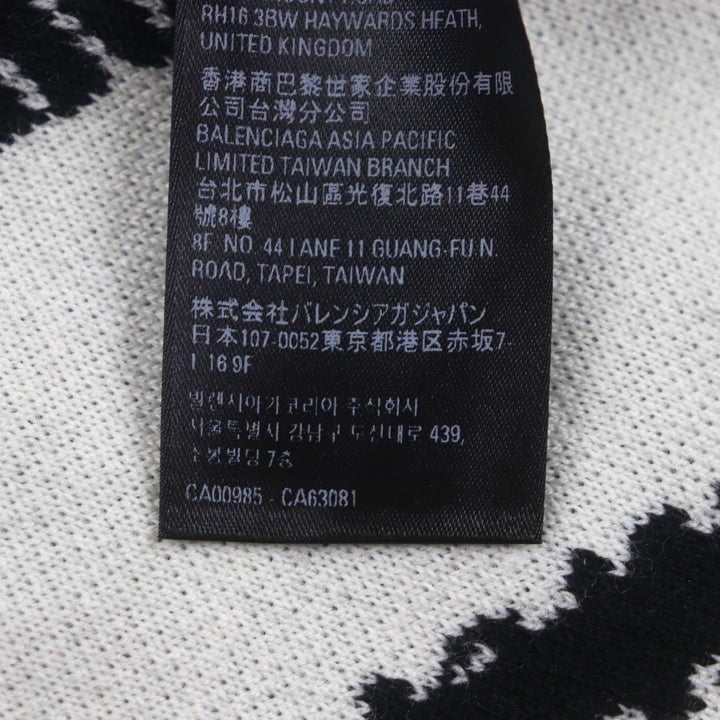 未使用品▼BALENCIAGA バレンシアガ 23SS 724852 Logomaia All Over Cardigan Vネック ロゴ入りボタン 厚手 ニットカーディガン 1 正規品