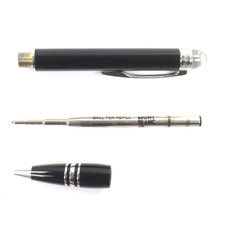 美品▼MONTBLANC モンブラン スターウォーカー ホワイトスター ツイスト式 ボールペン ブラック シルバー ドイツ製 メンズ 筆記確認済み
