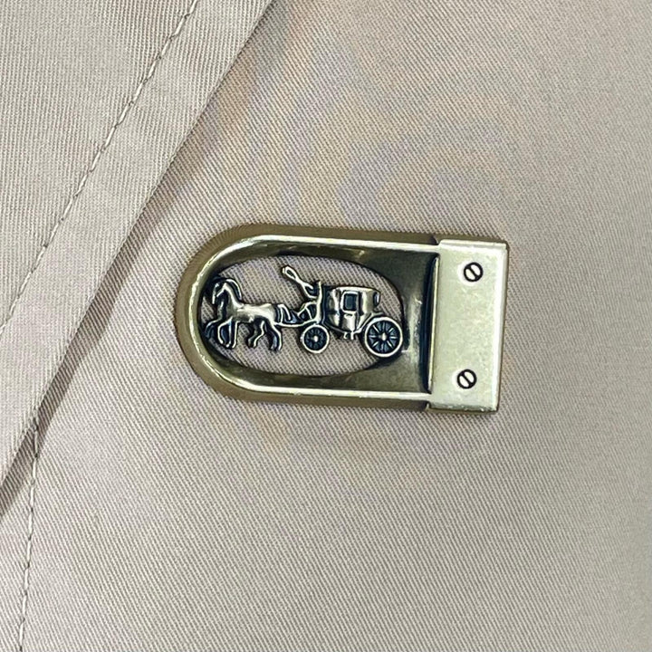 極美品▲COACH コーチ 2969 比翼仕立て レザー使いベルト付 ロング丈 トレンチコート ベージュ 2 正規品 レディース