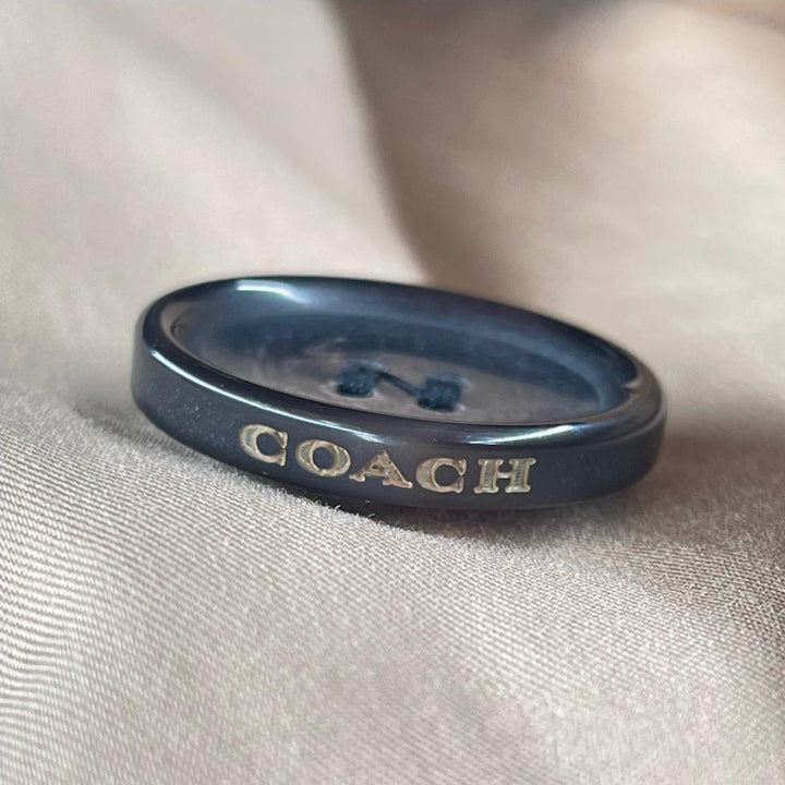極美品▲COACH コーチ 2969 比翼仕立て レザー使いベルト付 ロング丈 トレンチコート ベージュ 2 正規品 レディース