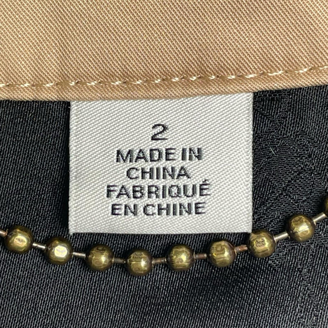 極美品▲COACH コーチ 2969 比翼仕立て レザー使いベルト付 ロング丈 トレンチコート ベージュ 2 正規品 レディース