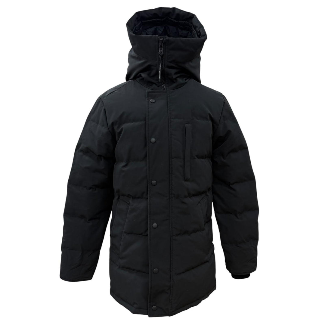 美品▼CANADA GOOSE カナダグース 2079M CARSON PARKA ロゴワッペン付き WZIPUP ダウンジャケット ブラック XS カナダ製 正規品 メンズ