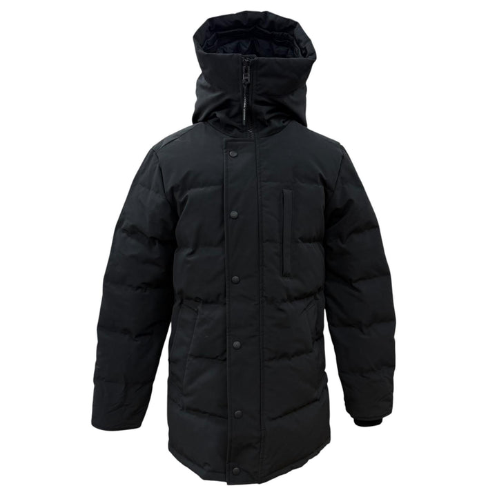美品▼CANADA GOOSE カナダグース 2079M CARSON PARKA ロゴワッペン付き WZIPUP ダウンジャケット ブラック XS カナダ製 正規品 メンズ