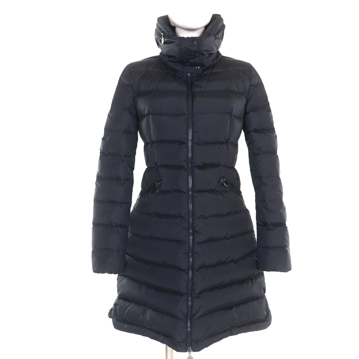 良品◇MONCLER モンクレール 420934992905 54155 FLAMME GIUBBOTTO ロゴワッペン付 ダブルジップ ダウンコート ダークネイビー 0 正規品