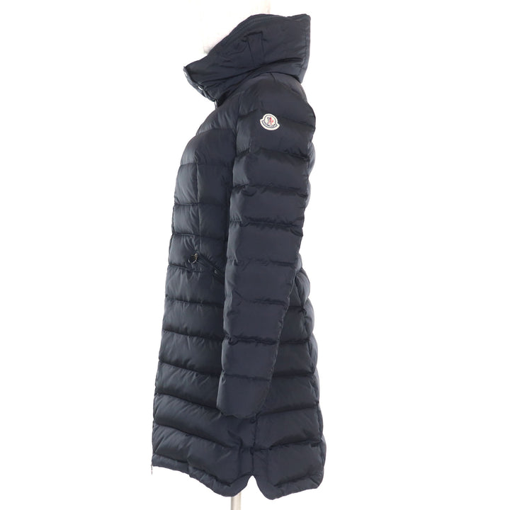 良品◇MONCLER モンクレール 420934992905 54155 FLAMME GIUBBOTTO ロゴワッペン付 ダブルジップ ダウンコート ダークネイビー 0 正規品