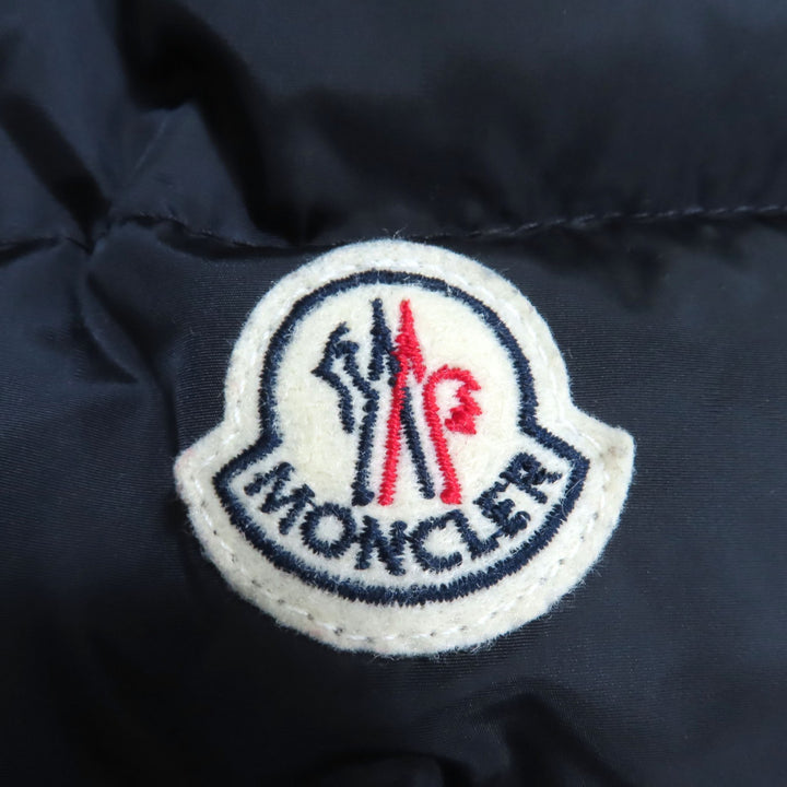 良品◇MONCLER モンクレール 420934992905 54155 FLAMME GIUBBOTTO ロゴワッペン付 ダブルジップ ダウンコート ダークネイビー 0 正規品